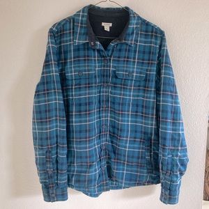 L.L. Bean Fleece Lined Snap Plaid | S